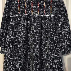 THML Black and White Bishop Sleeve Blouse